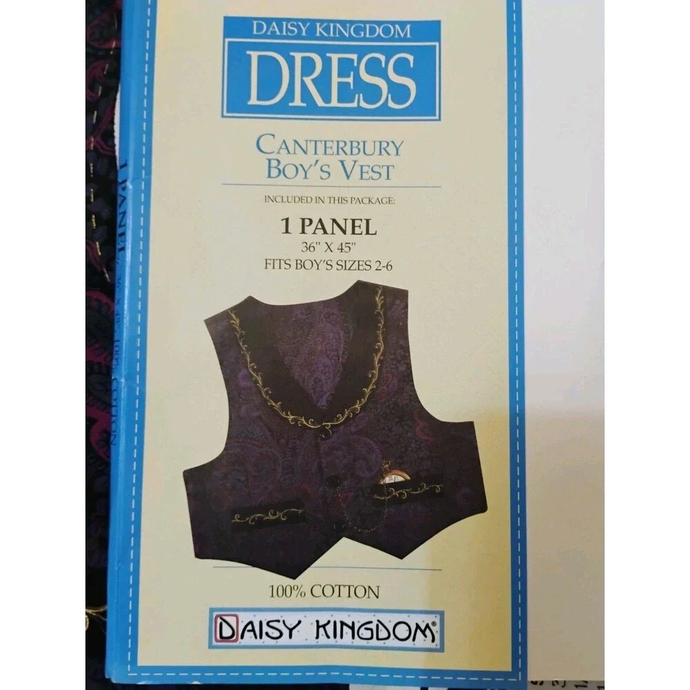 Canterbury Vest Fabric Panel, Vintage Daisy Kingdom Children's Sz 2-6 Cut & Sew